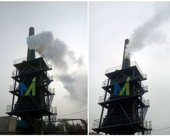 河北威美威美氰尿酸行業(yè)電除霧器運行前后對比